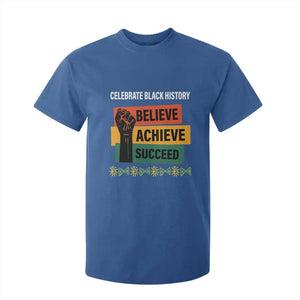 Black History Month T Shirt For Kid Believe Achieve Succeed African Americans TS09 Royal Blue Print Your Wear