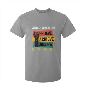 Black History Month T Shirt For Kid Believe Achieve Succeed African Americans TS09 Sport Gray Print Your Wear