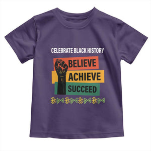 Black History Month Toddler T Shirt Believe Achieve Succeed African Americans TS09 Purple Print Your Wear