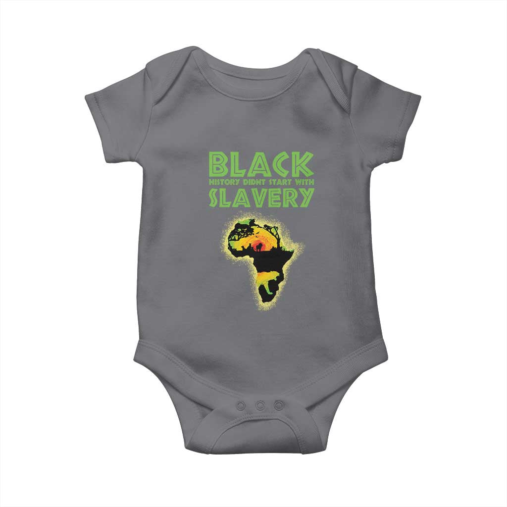 Black Freedom Baby Onesie Black History Didn't Start With Slavery African TS09 Charcoal Print Your Wear