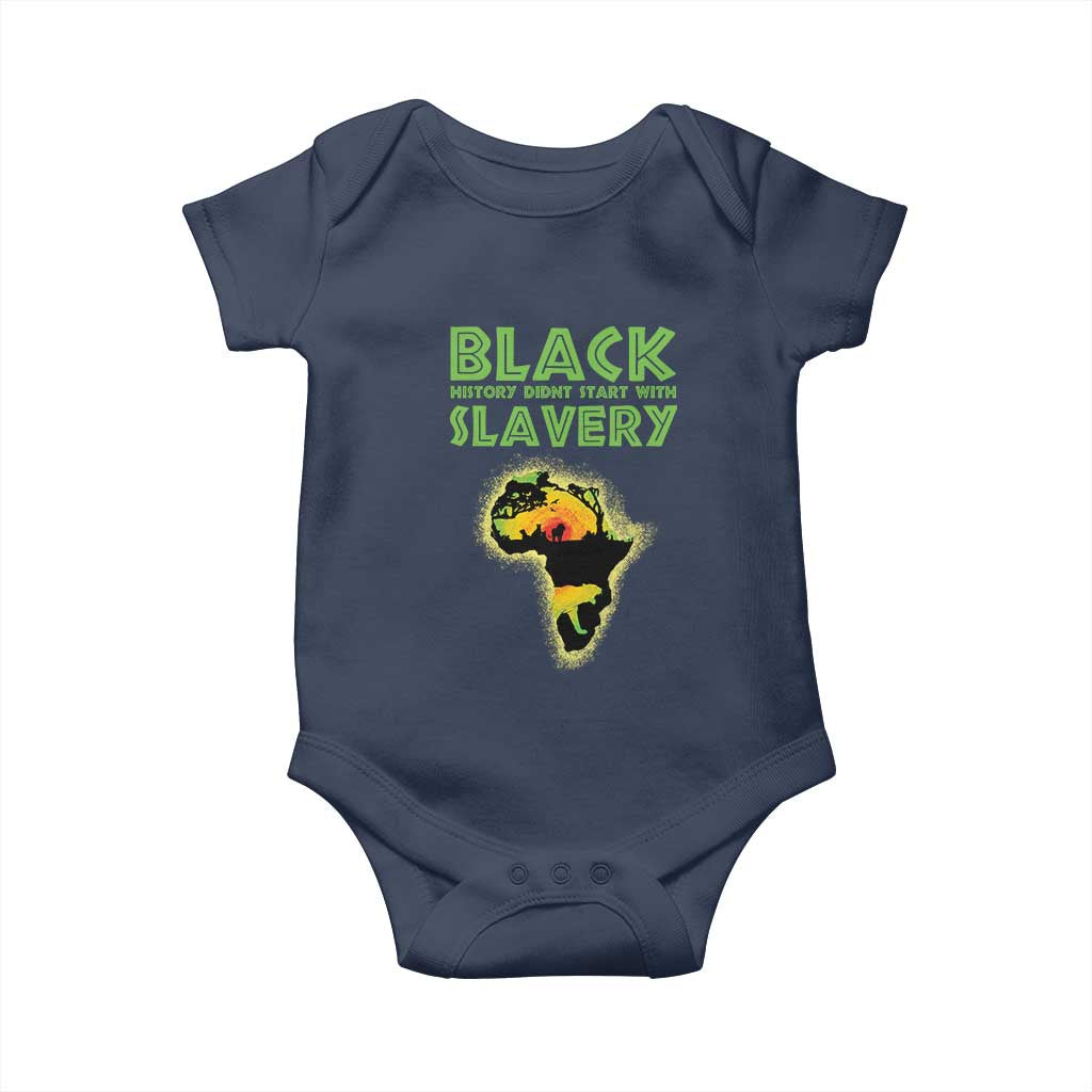 Black Freedom Baby Onesie Black History Didn't Start With Slavery African TS09 Navy Print Your Wear