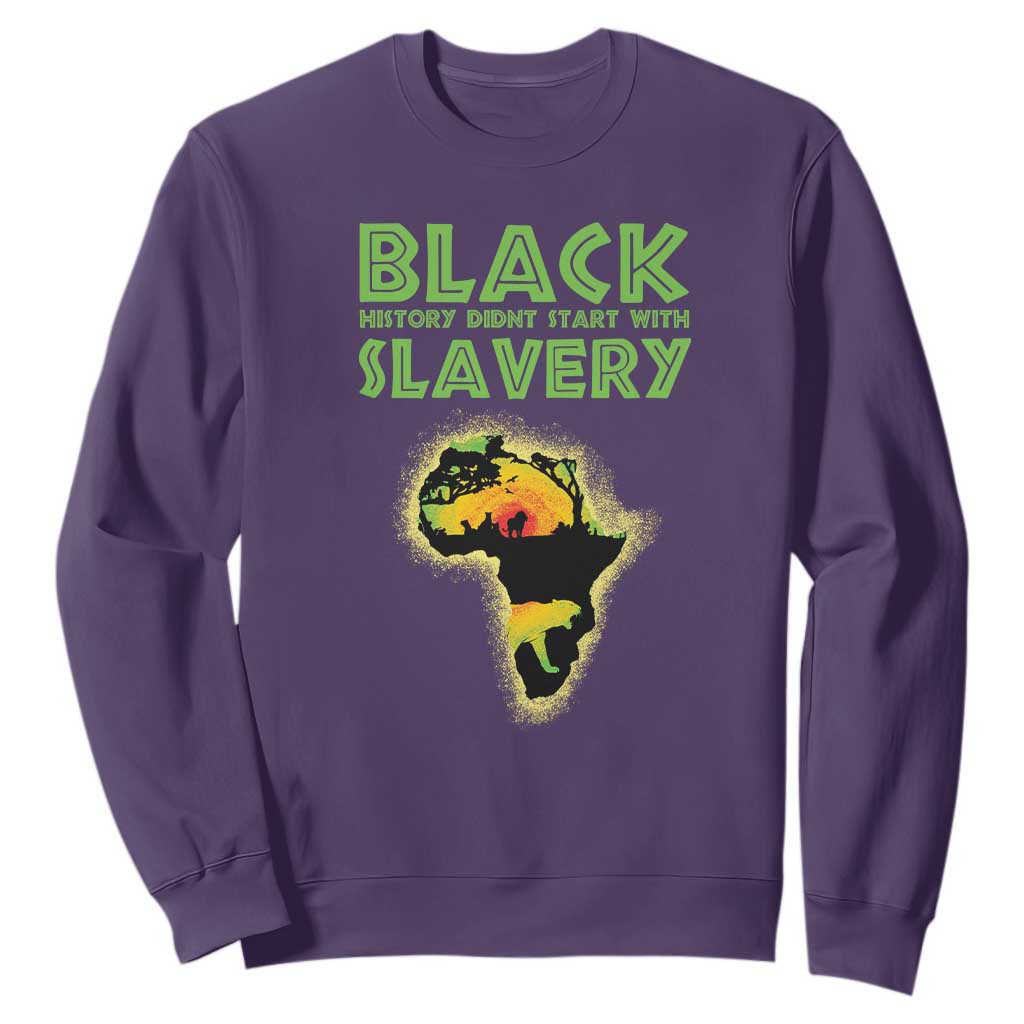 Black History Didn't Start With Slavery Sweatshirt TS09 Purple Printyourwear