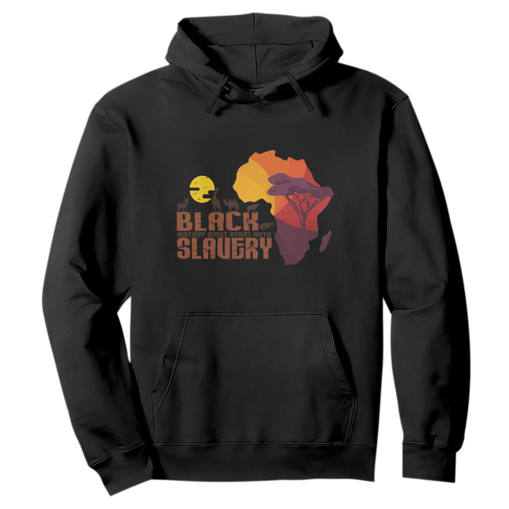 Black History Didn't Start With Slavery Hoodie TS09 Black Printyourwear