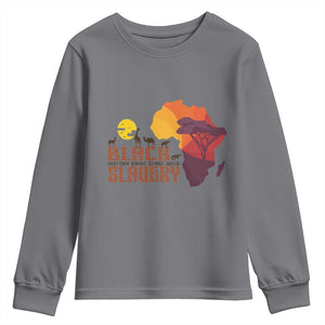Black Pride Youth Sweatshirt Black History Didn't Start With Slavery African TS09 Charcoal Print Your Wear