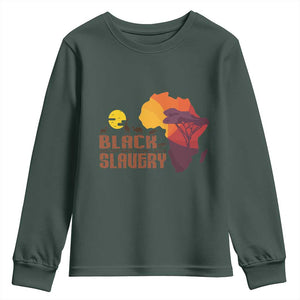 Black Pride Youth Sweatshirt Black History Didn't Start With Slavery African TS09 Dark Forest Green Print Your Wear