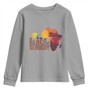 Black Pride Youth Sweatshirt Black History Didn't Start With Slavery African TS09 Sport Gray Print Your Wear