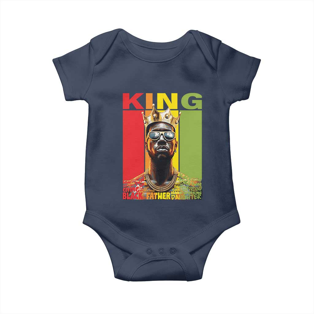 African American Dad Baby Onesie Black History King Father Melanin TS09 Navy Print Your Wear