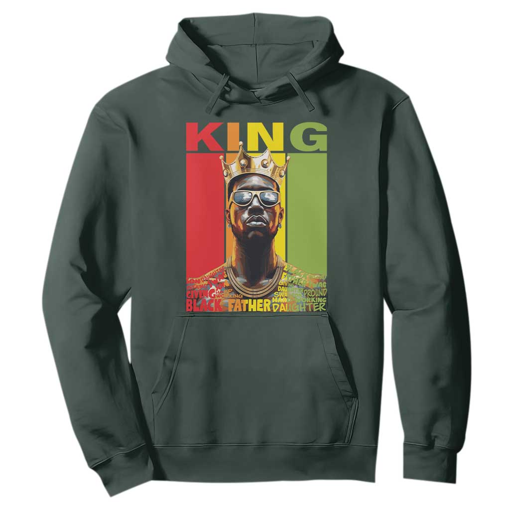 Black History King Father Melanin African American Dad Hoodie TS09 Dark Forest Green Printyourwear
