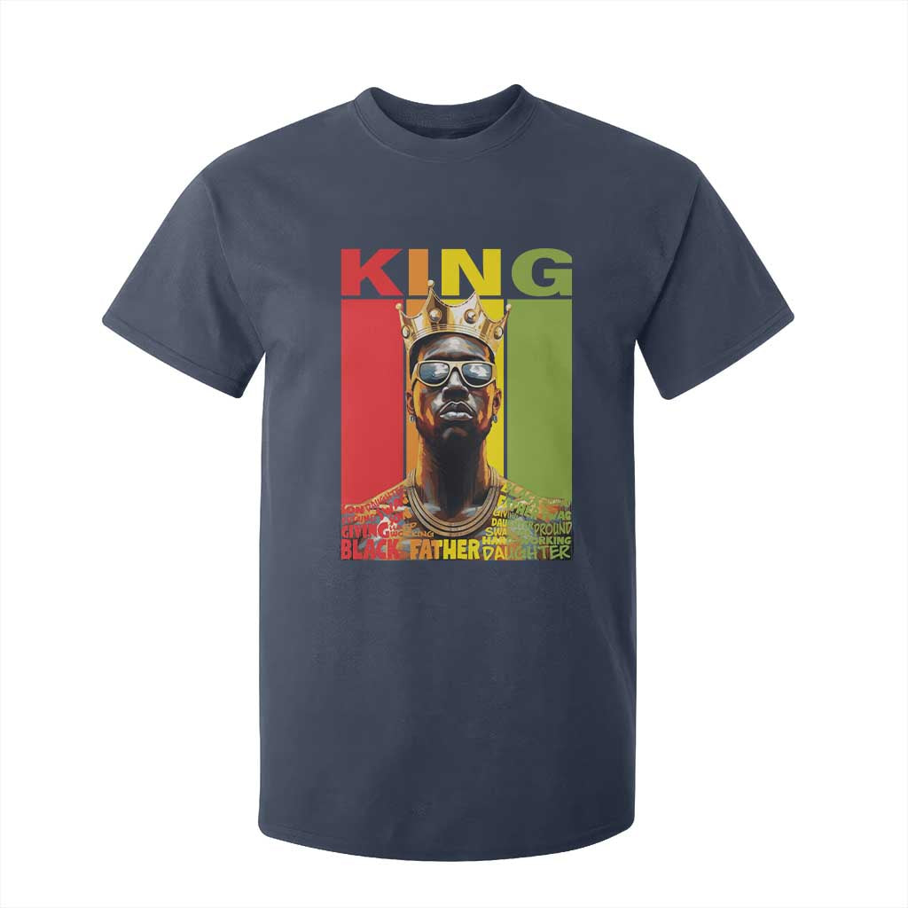 African American Dad T Shirt For Kid Black History King Father Melanin TS09 Navy Print Your Wear