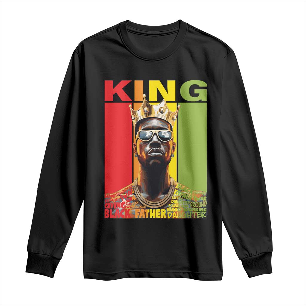 African American Dad Long Sleeve Shirt Black History King Father Melanin TS09 Black Print Your Wear