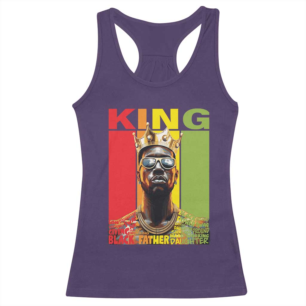African American Dad Racerback Tank Top Black History King Father Melanin TS09 Purple Print Your Wear