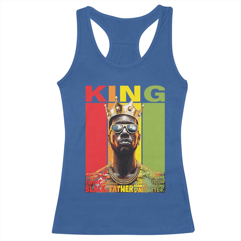 African American Dad Racerback Tank Top Black History King Father Melanin TS09 Royal Blue Print Your Wear
