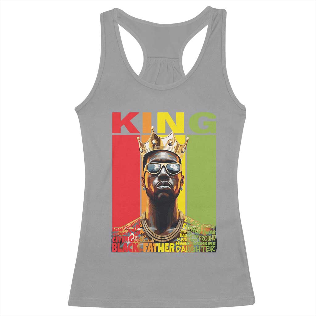 African American Dad Racerback Tank Top Black History King Father Melanin TS09 Sport Gray Print Your Wear