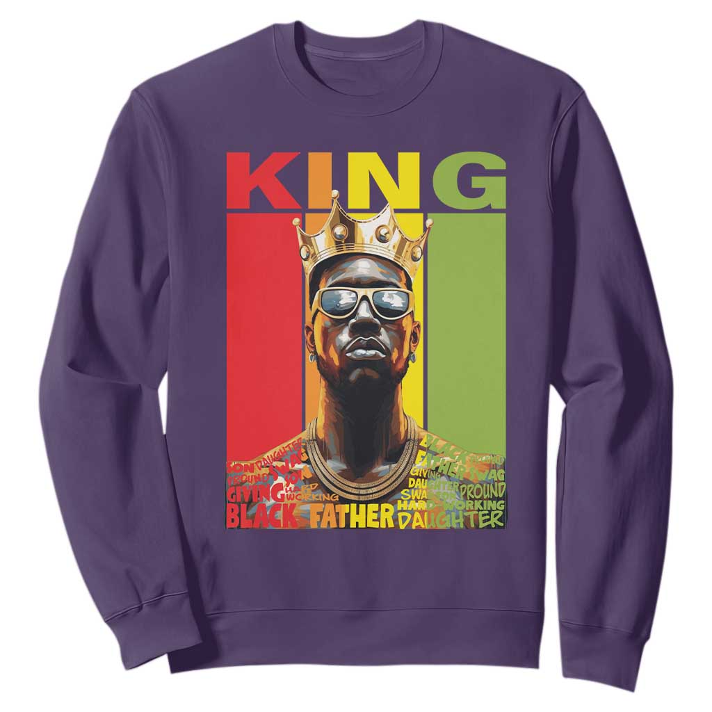 Black History King Father Melanin African American Dad Sweatshirt TS09 Purple Printyourwear