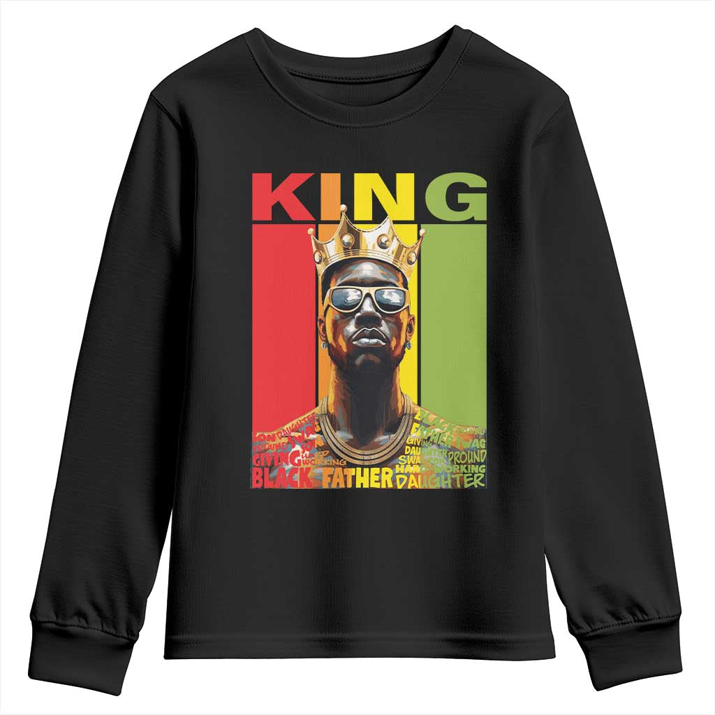African American Dad Youth Sweatshirt Black History King Father Melanin TS09 Black Print Your Wear
