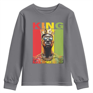African American Dad Youth Sweatshirt Black History King Father Melanin TS09 Charcoal Print Your Wear