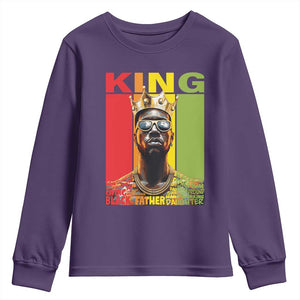 African American Dad Youth Sweatshirt Black History King Father Melanin TS09 Purple Print Your Wear