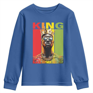 African American Dad Youth Sweatshirt Black History King Father Melanin TS09 Royal Blue Print Your Wear