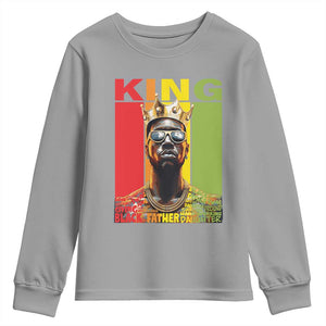 African American Dad Youth Sweatshirt Black History King Father Melanin TS09 Sport Gray Print Your Wear