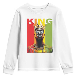 African American Dad Youth Sweatshirt Black History King Father Melanin TS09 White Print Your Wear