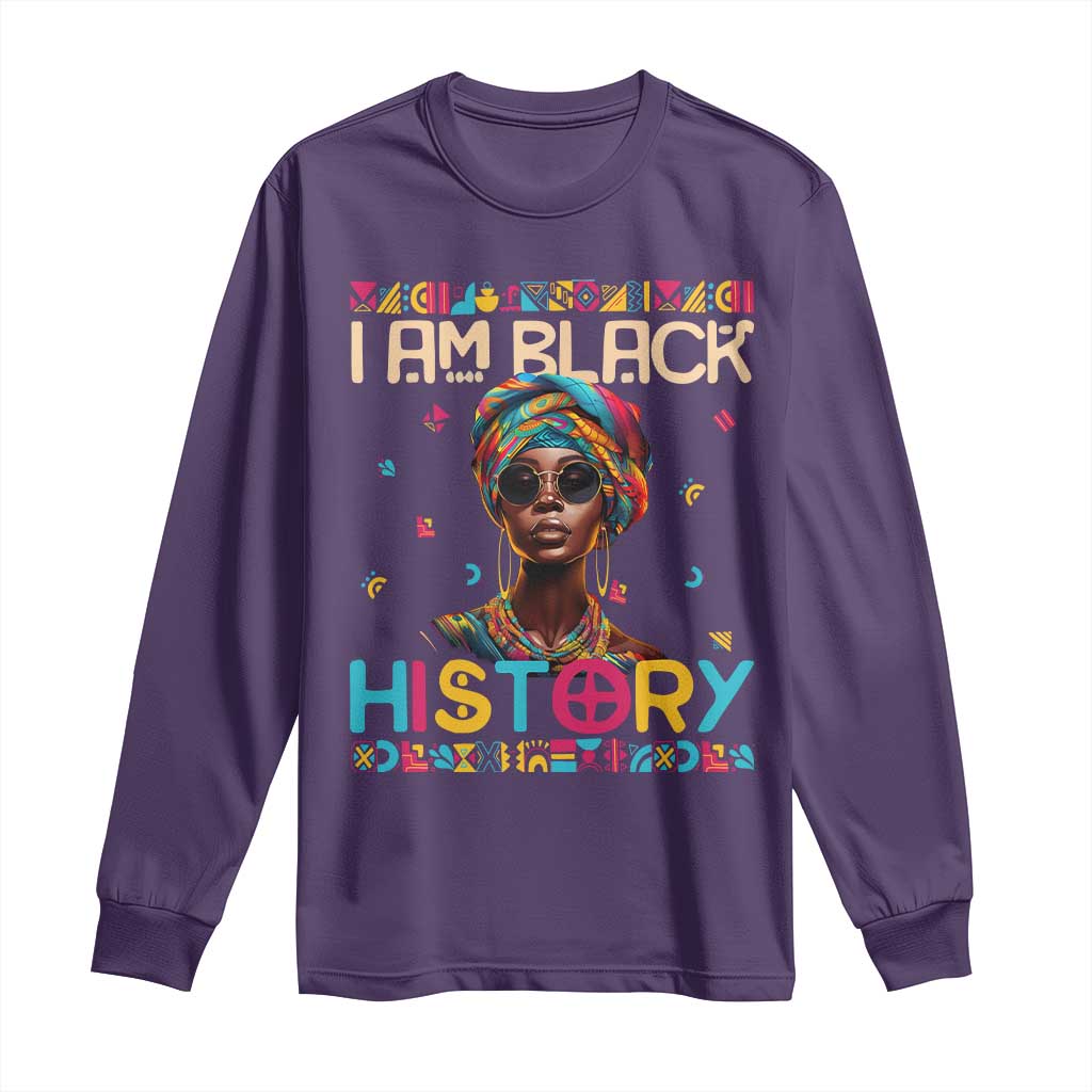 I Am Black History Long Sleeve Shirt Pretty African American Women TS09 Purple Print Your Wear