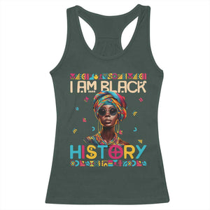I Am Black History Racerback Tank Top Pretty African American Women TS09 Dark Forest Green Print Your Wear