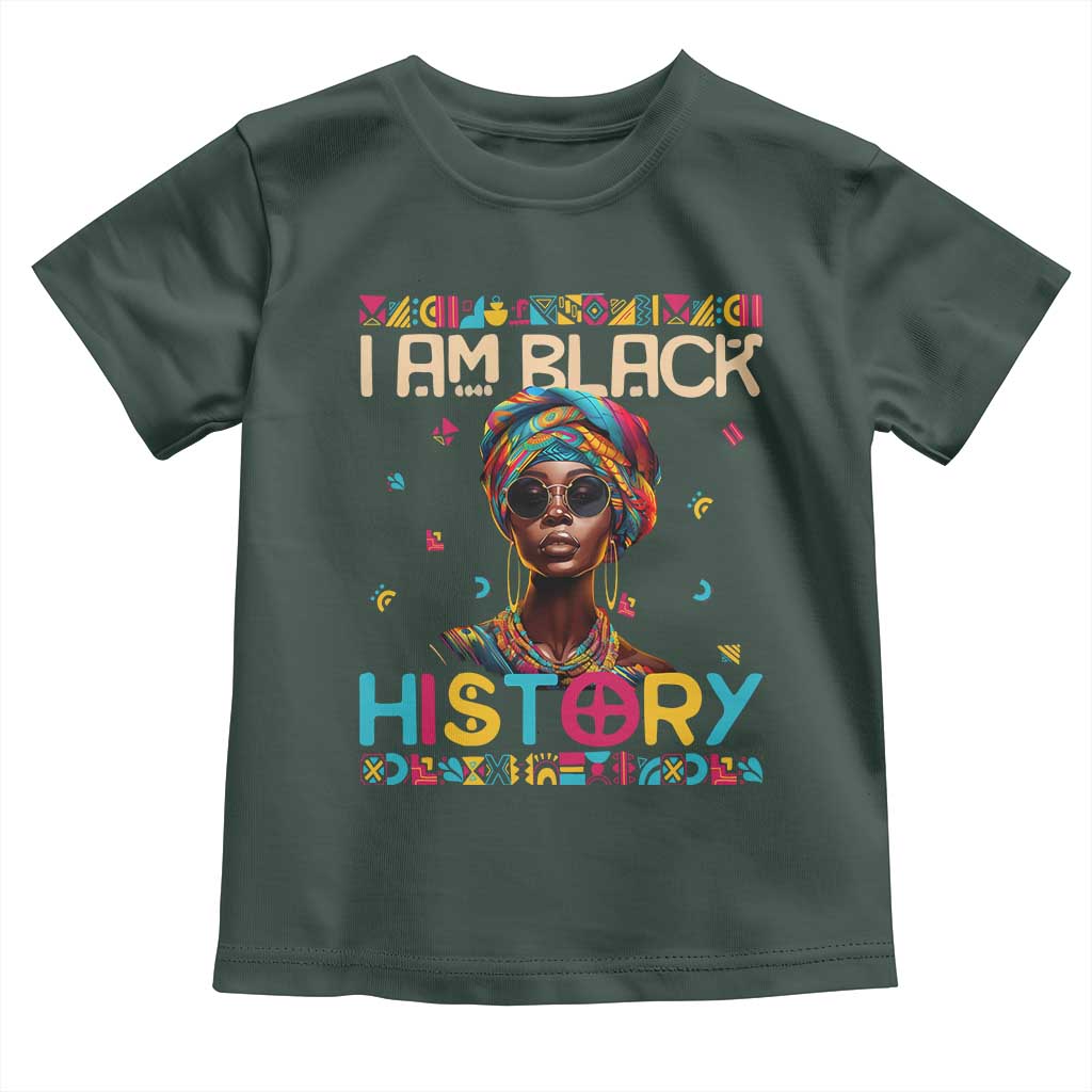 I Am Black History Toddler T Shirt Pretty African American Women TS09 Dark Forest Green Print Your Wear