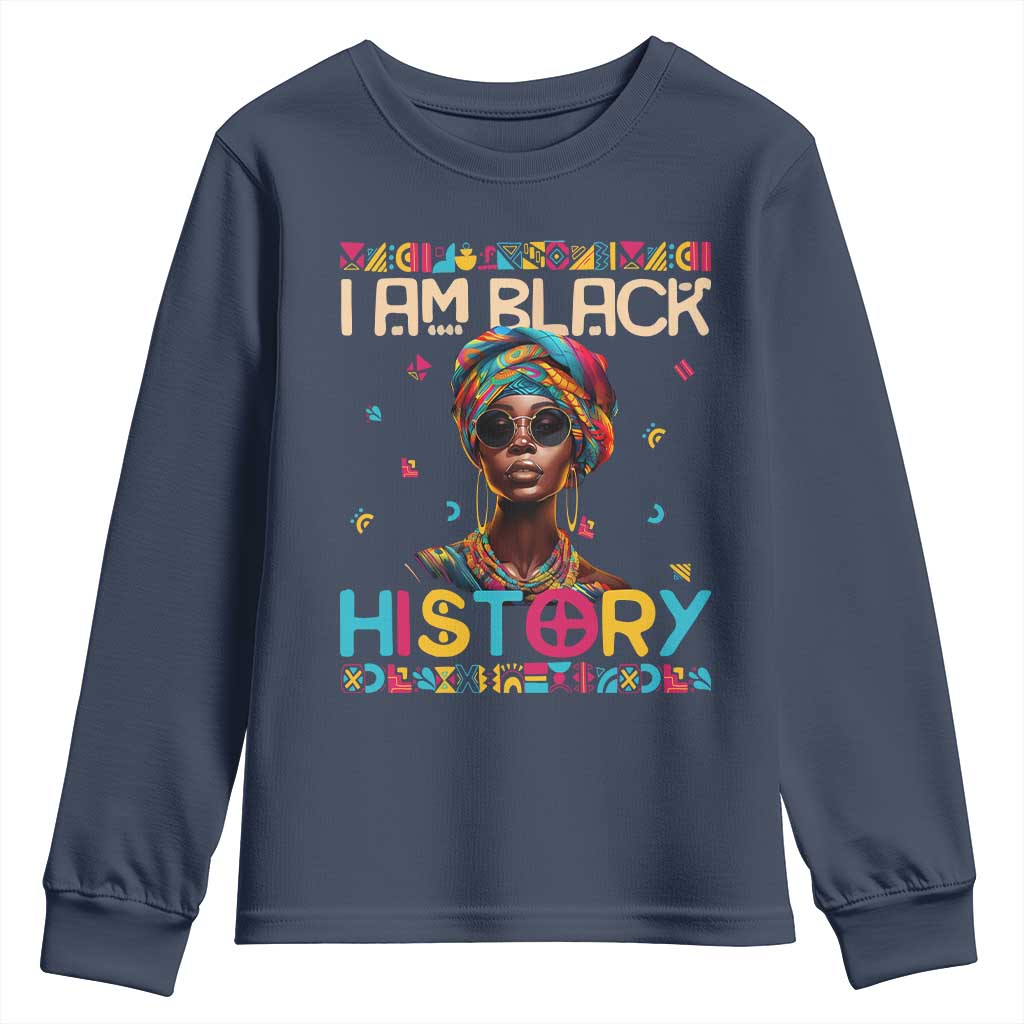 I Am Black History Youth Sweatshirt Pretty African American Women TS09 Navy Print Your Wear