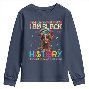 I Am Black History Youth Sweatshirt Pretty African American Women TS09 Navy Print Your Wear