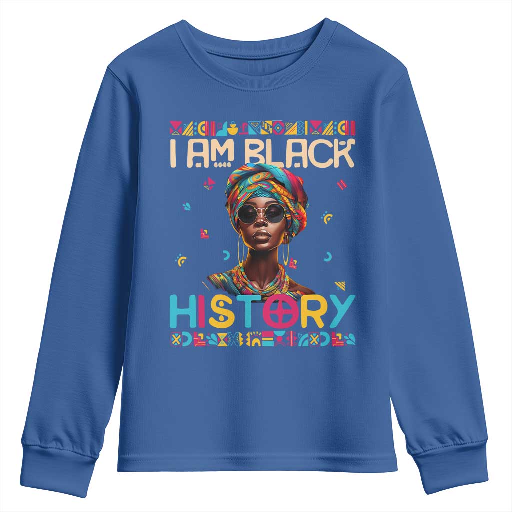 I Am Black History Youth Sweatshirt Pretty African American Women TS09 Royal Blue Print Your Wear