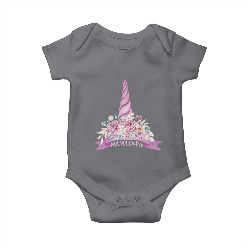 Cute Mamacorn Mother's Day Baby Onesie TS09 Charcoal Print Your Wear