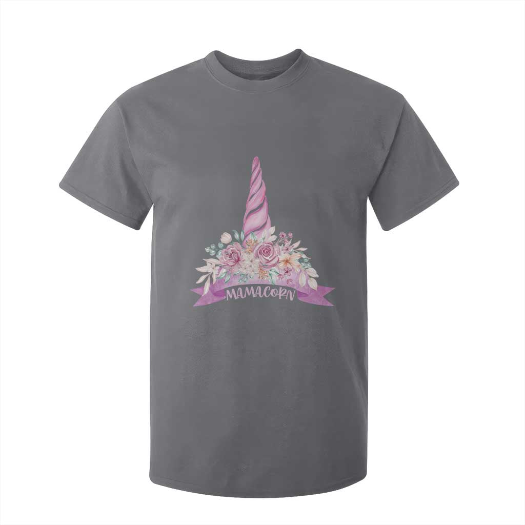 Cute Mamacorn Mother's Day T Shirt For Kid TS09 Charcoal Print Your Wear