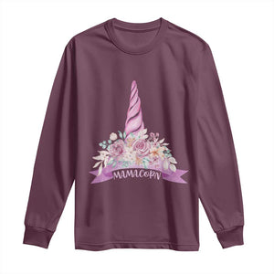 Cute Mamacorn Mother's Day Long Sleeve Shirt TS09 Maroon Print Your Wear