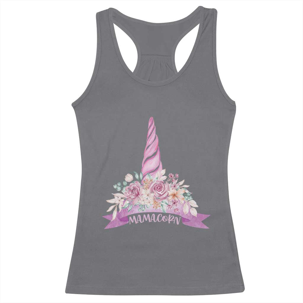 Cute Mamacorn Mother's Day Racerback Tank Top TS09 Charcoal Print Your Wear