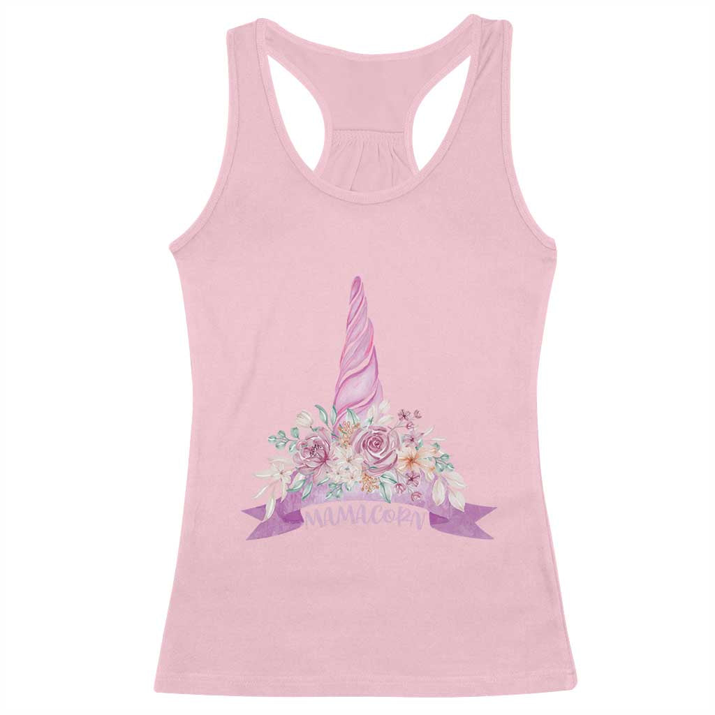 Cute Mamacorn Mother's Day Racerback Tank Top TS09 Light Pink Print Your Wear