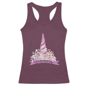 Cute Mamacorn Mother's Day Racerback Tank Top TS09 Maroon Print Your Wear