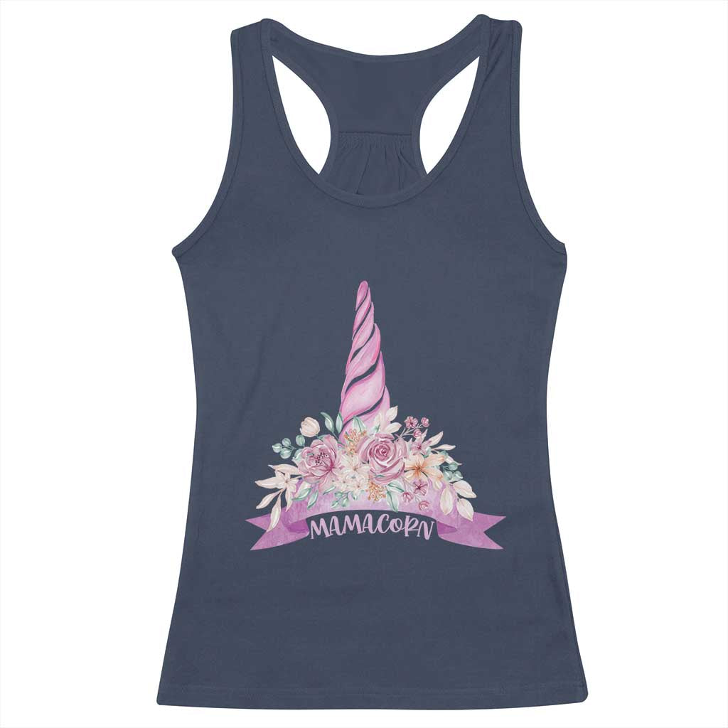 Cute Mamacorn Mother's Day Racerback Tank Top TS09 Navy Print Your Wear