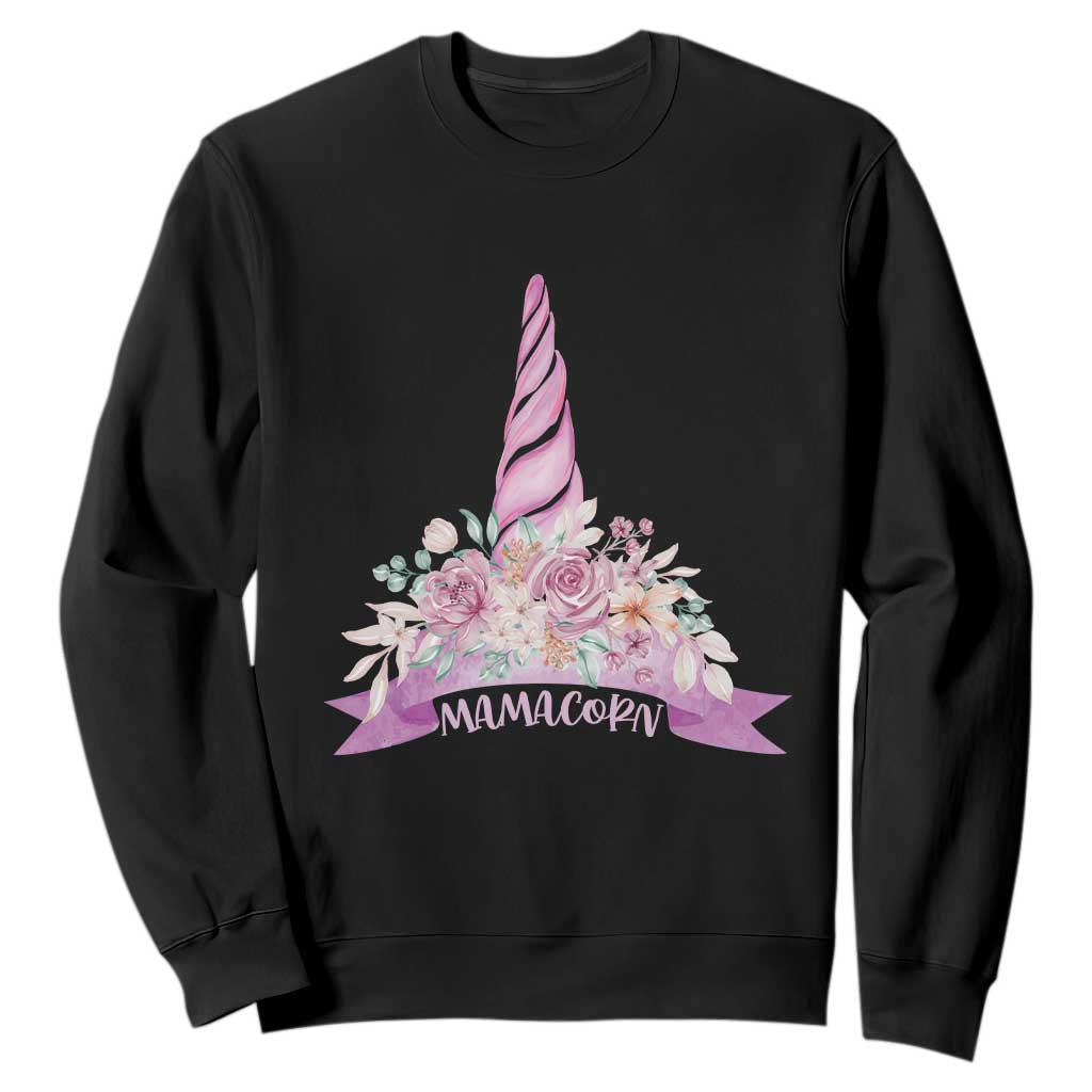 Cute Mamacorn Mother's Day Sweatshirt TS09 Black Print Your Wear