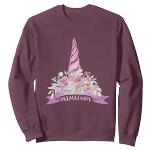 Cute Mamacorn Mother's Day Sweatshirt TS09 Maroon Print Your Wear