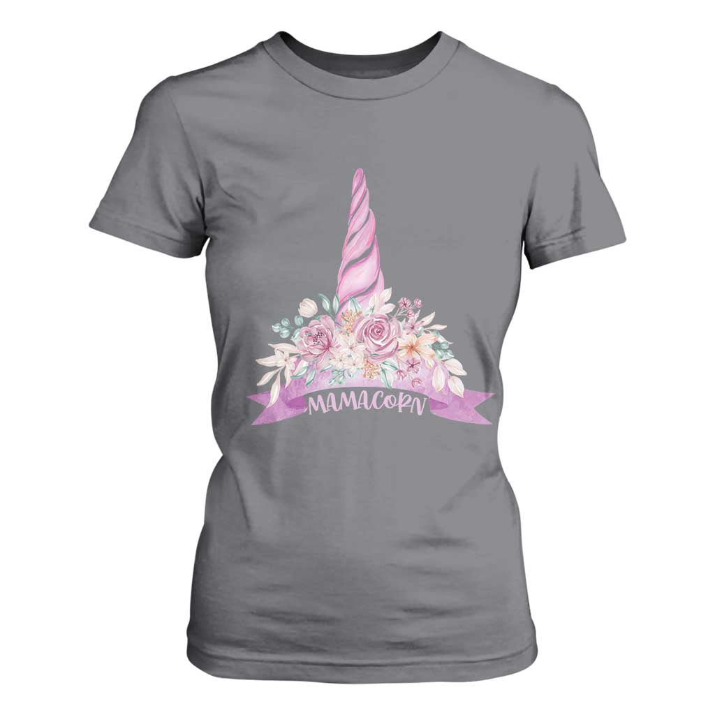 Cute Mamacorn Mother's Day T Shirt For Women TS09 Charcoal Print Your Wear