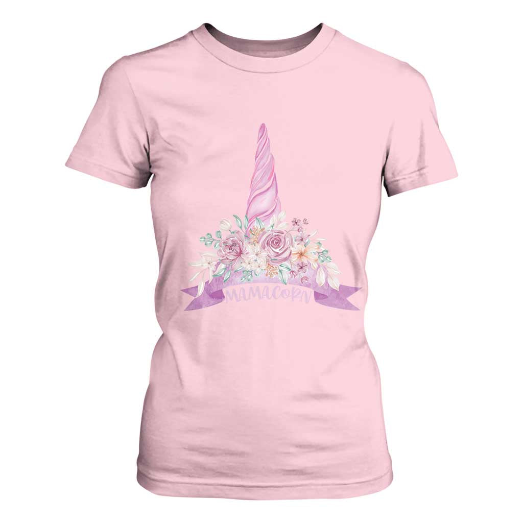 Cute Mamacorn Mother's Day T Shirt For Women TS09 Light Pink Print Your Wear