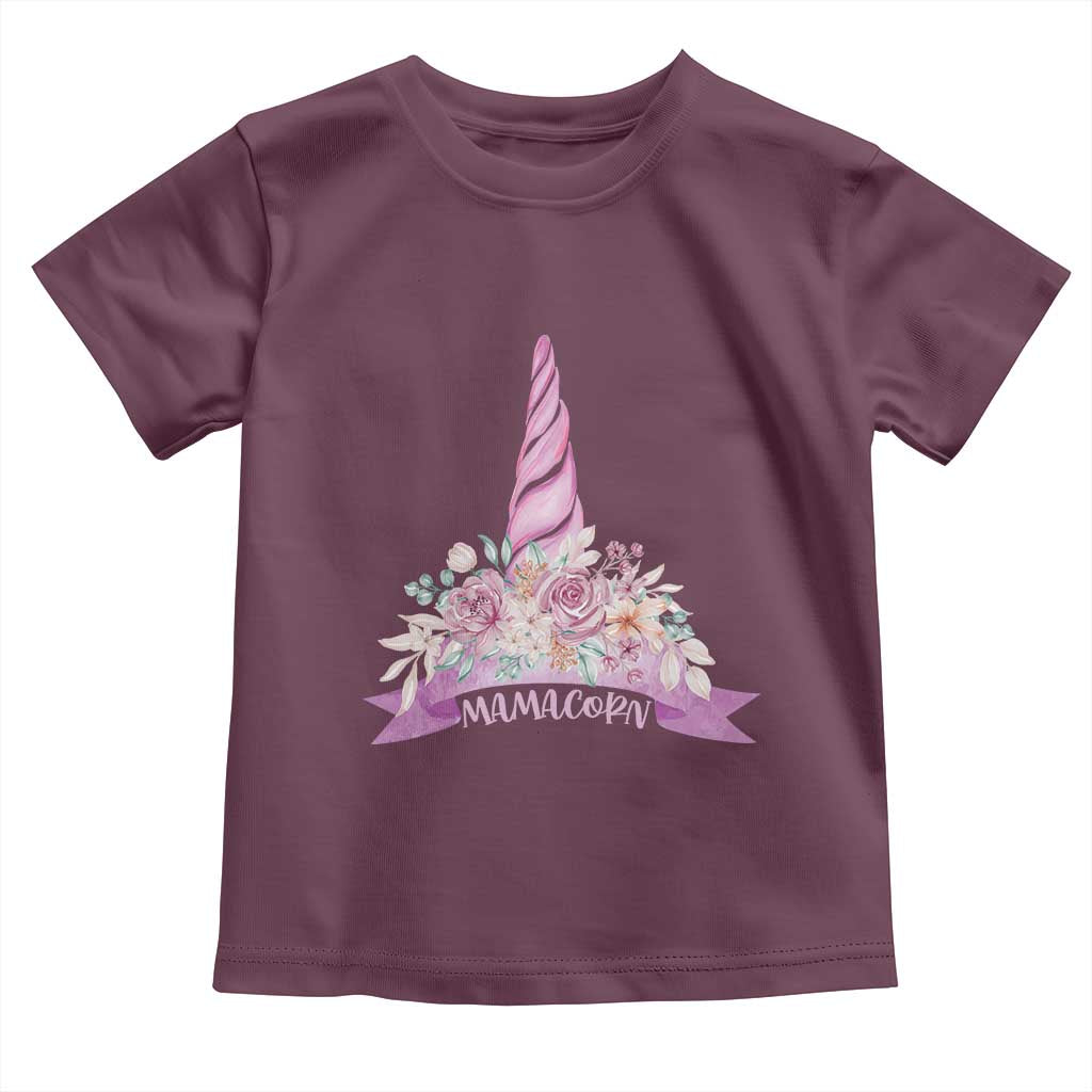 Cute Mamacorn Mother's Day Toddler T Shirt TS09 Maroon Print Your Wear