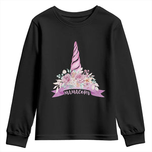 Cute Mamacorn Mother's Day Youth Sweatshirt TS09 Black Print Your Wear