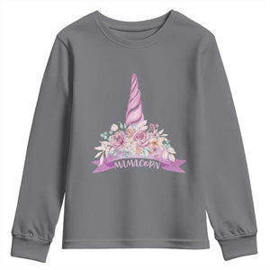 Cute Mamacorn Mother's Day Youth Sweatshirt TS09 Charcoal Print Your Wear