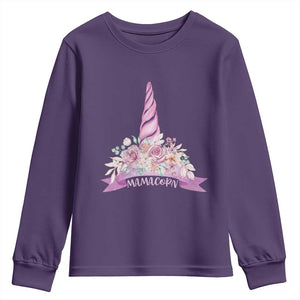 Cute Mamacorn Mother's Day Youth Sweatshirt TS09 Purple Print Your Wear