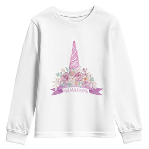 Cute Mamacorn Mother's Day Youth Sweatshirt TS09 White Print Your Wear