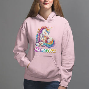 Mother's Day Hoodie Mamacorn Cute Rainbow Unicorn TS09 Light Pink Printyourwear