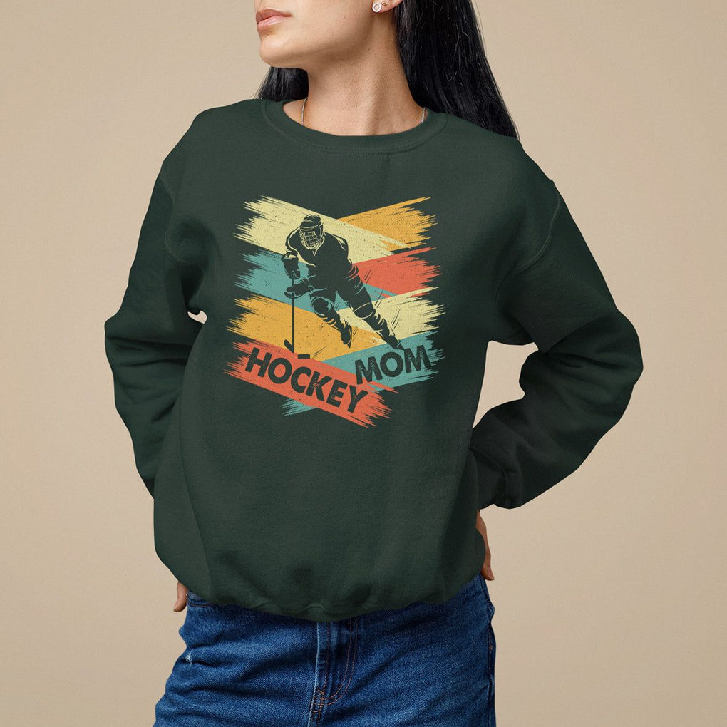 Hockey Mom Sweatshirt Mother's Day Mama Of Hockey Player TS09 Dark Forest Green Printyourwear