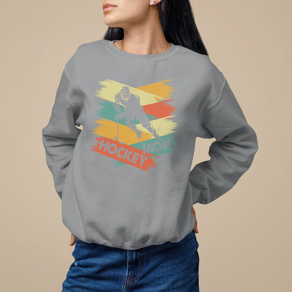 Hockey Mom Sweatshirt Mother's Day Mama Of Hockey Player TS09 Sport Gray Printyourwear