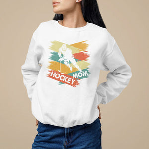 Hockey Mom Sweatshirt Mother's Day Mama Of Hockey Player TS09 White Printyourwear